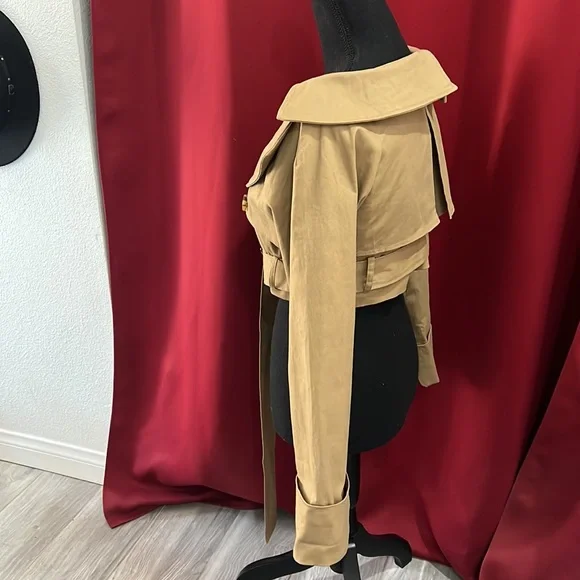 Naked Wardrobe cropped trench coat - Picture 4 of 6